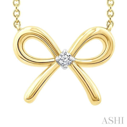Gold Vermeil Bow Diamond Fashion Pendant