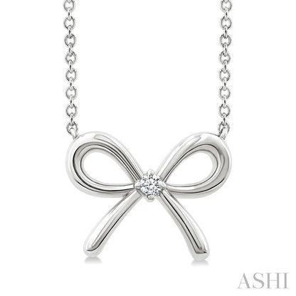 Silver Bow Diamond Fashion Pendant