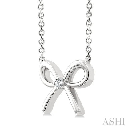 Silver Bow Diamond Fashion Pendant