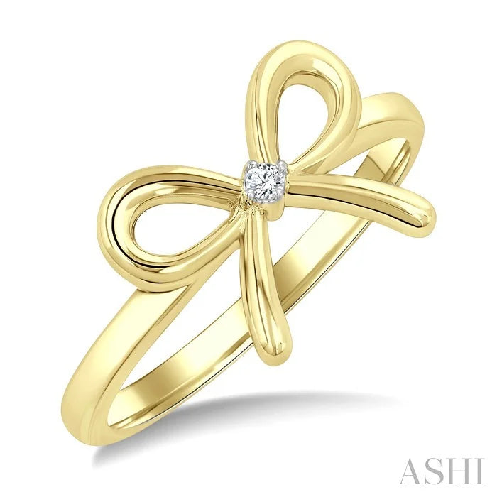 Gold Vermeil Bow Diamond Fashion Ring