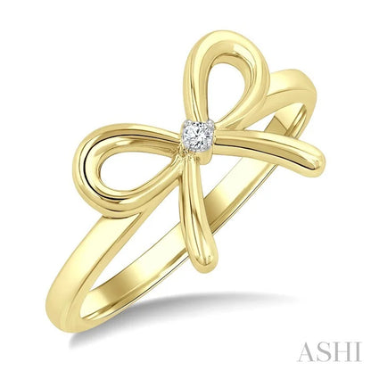 Gold Vermeil Bow Diamond Fashion Ring