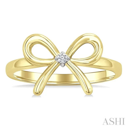 Gold Vermeil Bow Diamond Fashion Ring