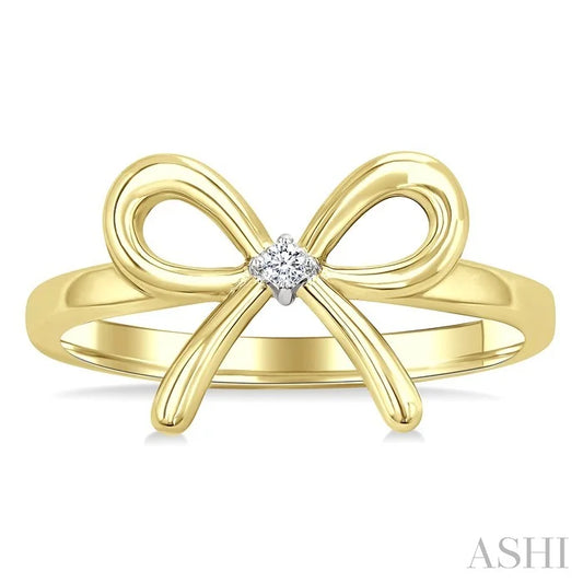 Gold Vermeil Bow Diamond Fashion Ring