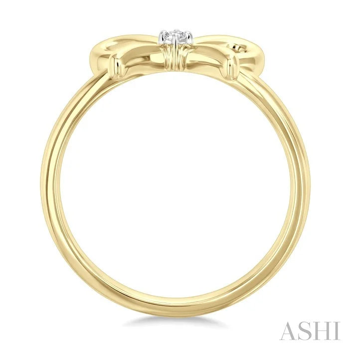 Gold Vermeil Bow Diamond Fashion Ring