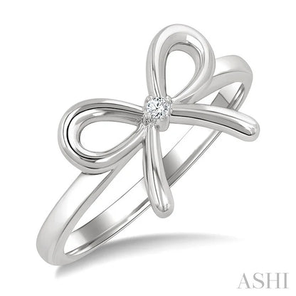 Silver Bow Diamond Fashion Ring