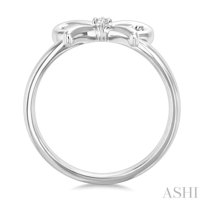 Silver Bow Diamond Fashion Ring
