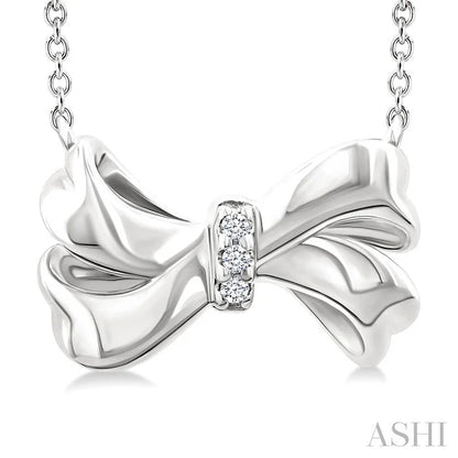Silver Bow Diamond Fashion Pendant