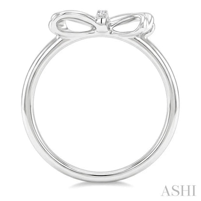 Silver Bow Diamond Fashion Ring