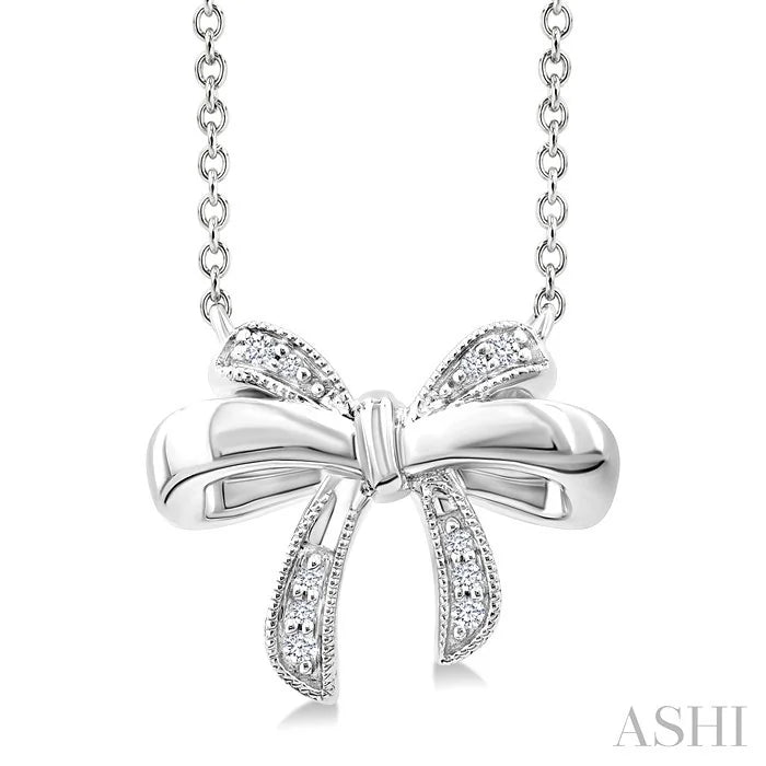 Silver Bow Diamond Fashion Pendant