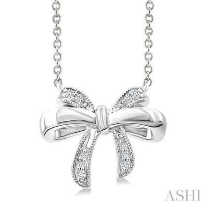 Silver Bow Diamond Fashion Pendant