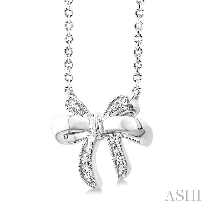 Silver Bow Diamond Fashion Pendant