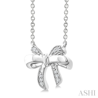 Silver Bow Diamond Fashion Pendant
