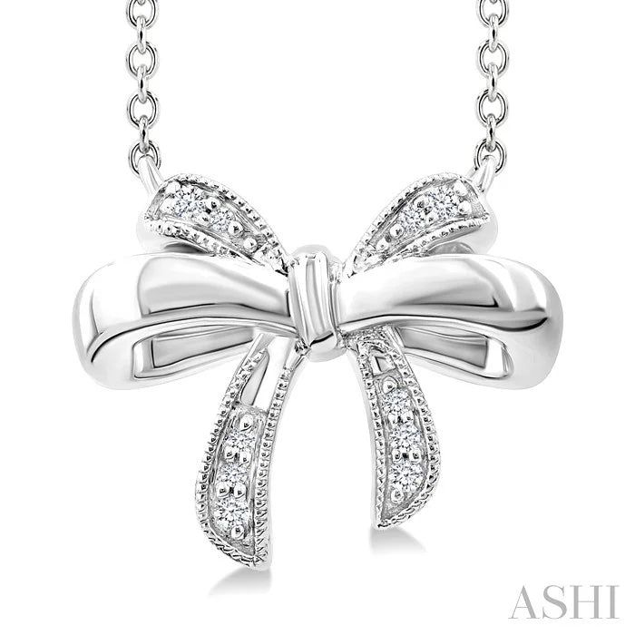 Silver Bow Diamond Fashion Pendant