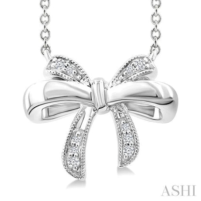 Silver Bow Diamond Fashion Pendant