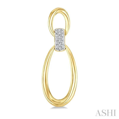 Gold Vermeil Bold Oval Shape Link Diamond Earrings