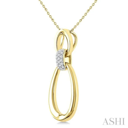 Gold Vermeil Bold Oval Shape Link Diamond Pendant