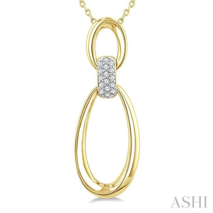 Gold Vermeil Bold Oval Shape Link Diamond Pendant