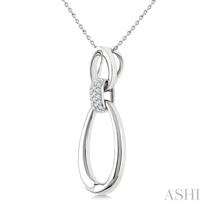 Silver Bold Oval Link Diamond Pendant