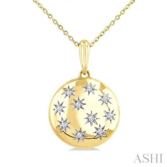 Gold Vermeil Bold Circle Diamond Fashion Pendant