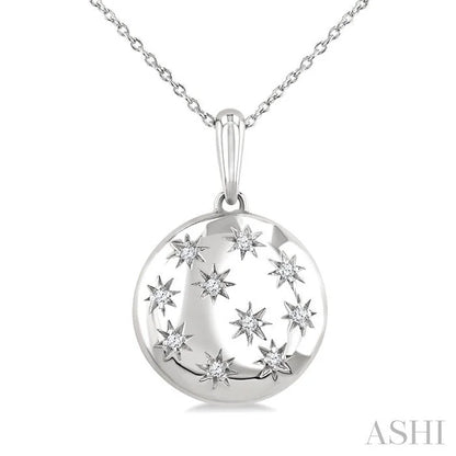 Silver Bold Circle Diamond Fashion Pendant