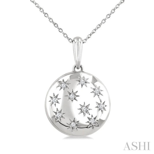 Silver Bold Circle Diamond Fashion Pendant