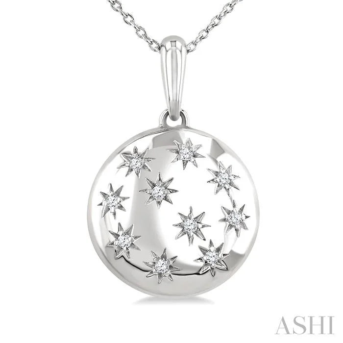 Silver Bold Circle Diamond Fashion Pendant