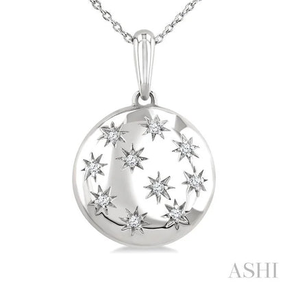 Silver Bold Circle Diamond Fashion Pendant