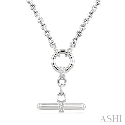 Silver T-Bar Diamond Fashion Necklace