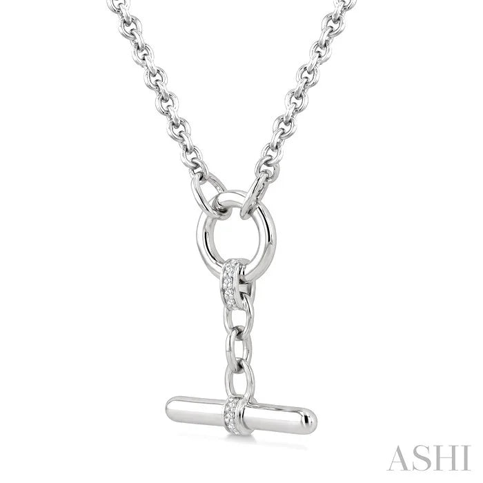 Silver T-Bar Diamond Fashion Necklace