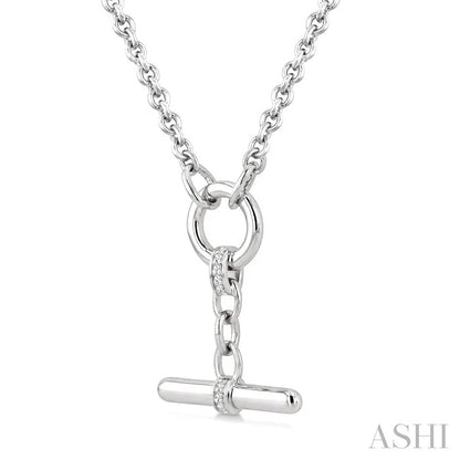 Silver T-Bar Diamond Fashion Necklace
