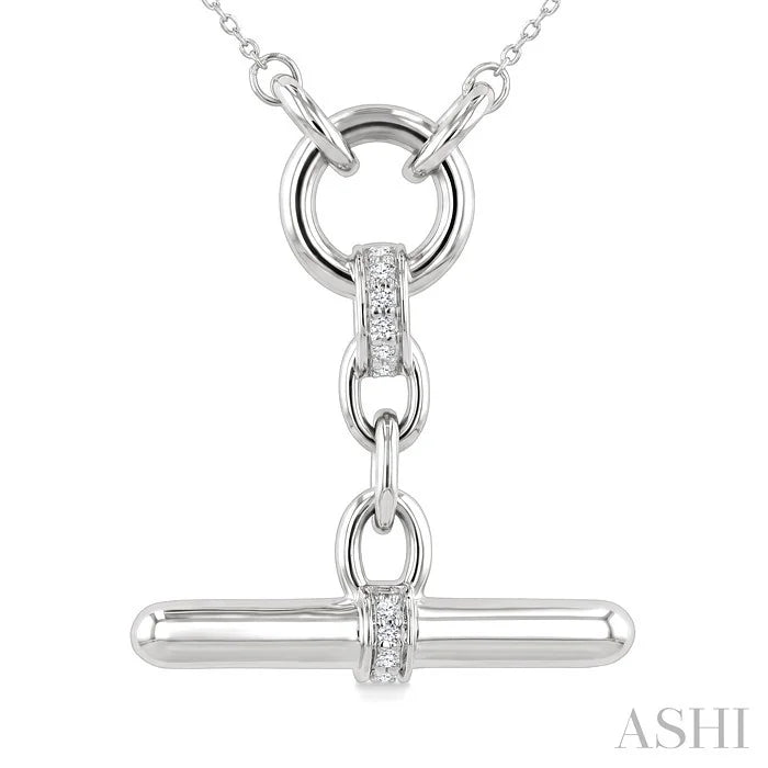 Silver T-Bar Diamond Fashion Necklace