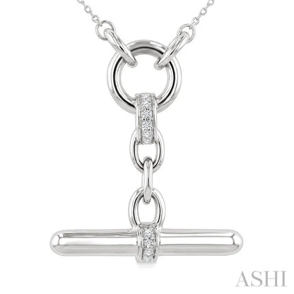Silver T-Bar Diamond Fashion Necklace