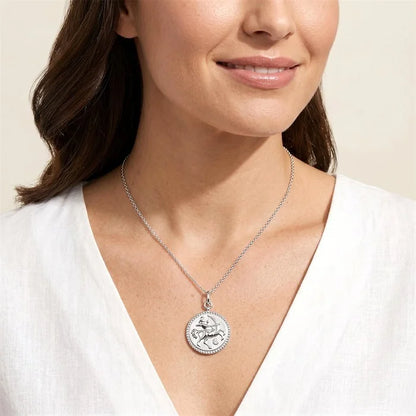 Silver Sagittarius Zodiac Medallion Pendant