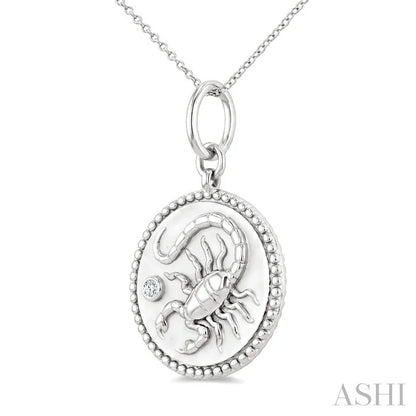 Silver Scorpio Zodiac Medallion Pendant
