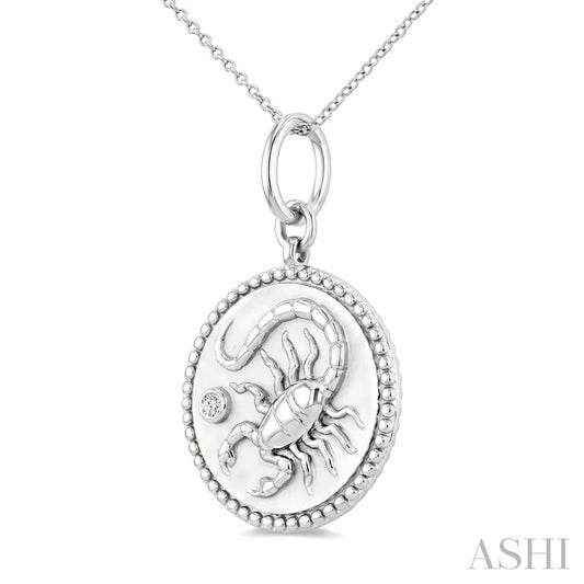 Silver Scorpio Zodiac Medallion Pendant