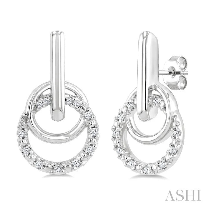 Silver Diamond Fashion Drop Earrings