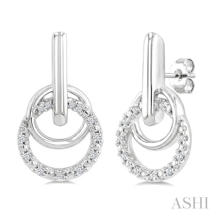 Silver Diamond Fashion Drop Earrings