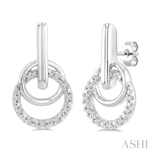 Silver Diamond Fashion Drop Earrings