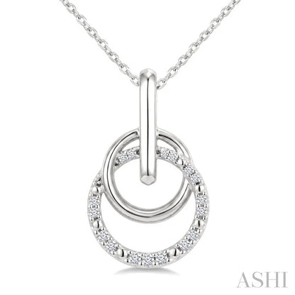 Silver Diamond Fashion Drop Pendant