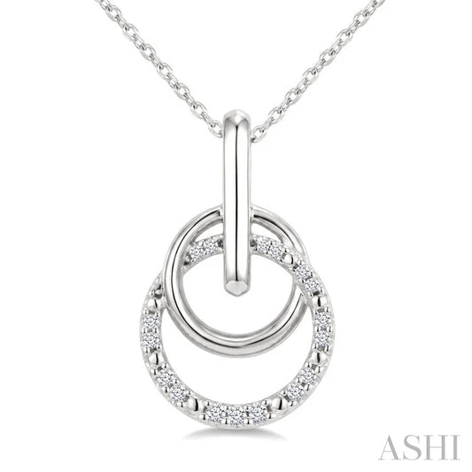 Silver Diamond Fashion Drop Pendant