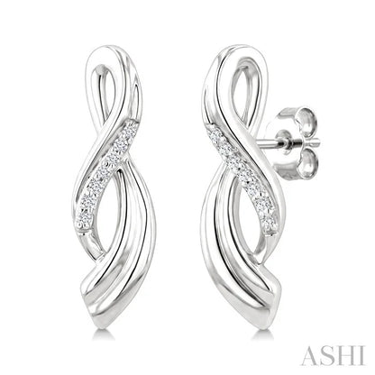 Silver Twisted Diamond Fashion Earrings