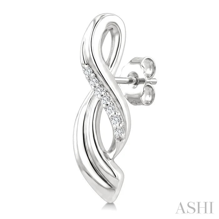 Silver Twisted Diamond Fashion Earrings