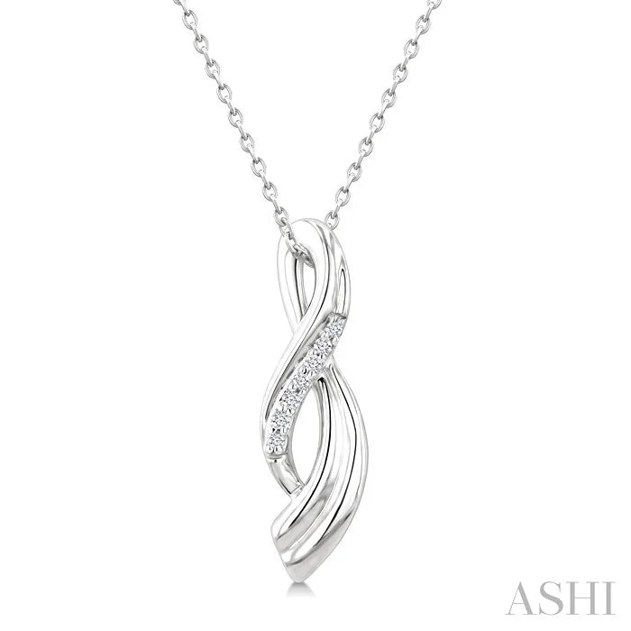 Silver Twisted Diamond Fashion Pendant