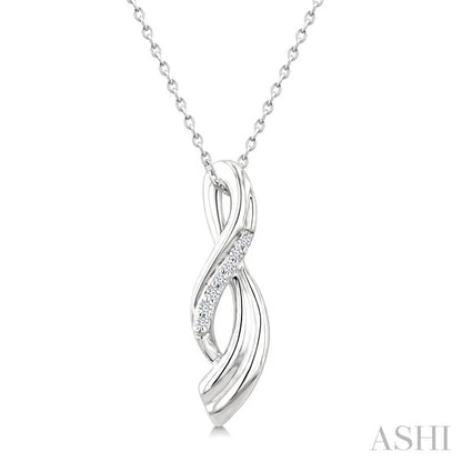 Silver Twisted Diamond Fashion Pendant