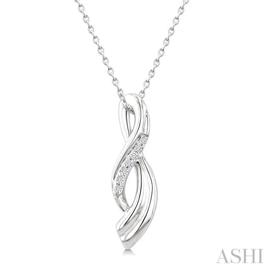 Silver Twisted Diamond Fashion Pendant