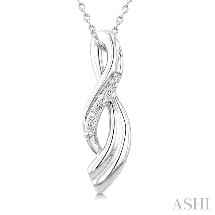 Silver Twisted Diamond Fashion Pendant