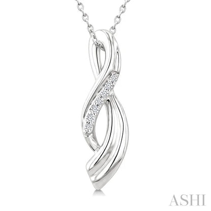 Silver Twisted Diamond Fashion Pendant