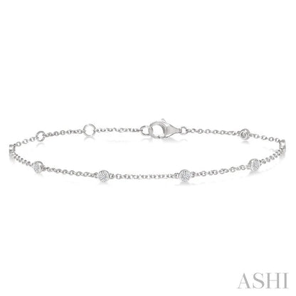 Silver Diamond Station Chain Bracelet