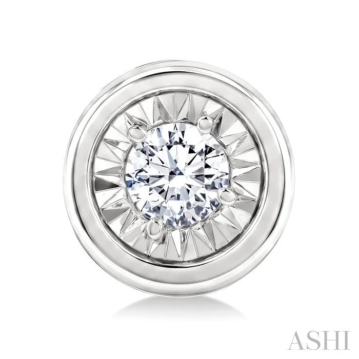 Silver Diamond Stud Earrings