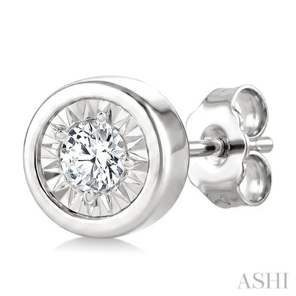 Silver Diamond Stud Earrings